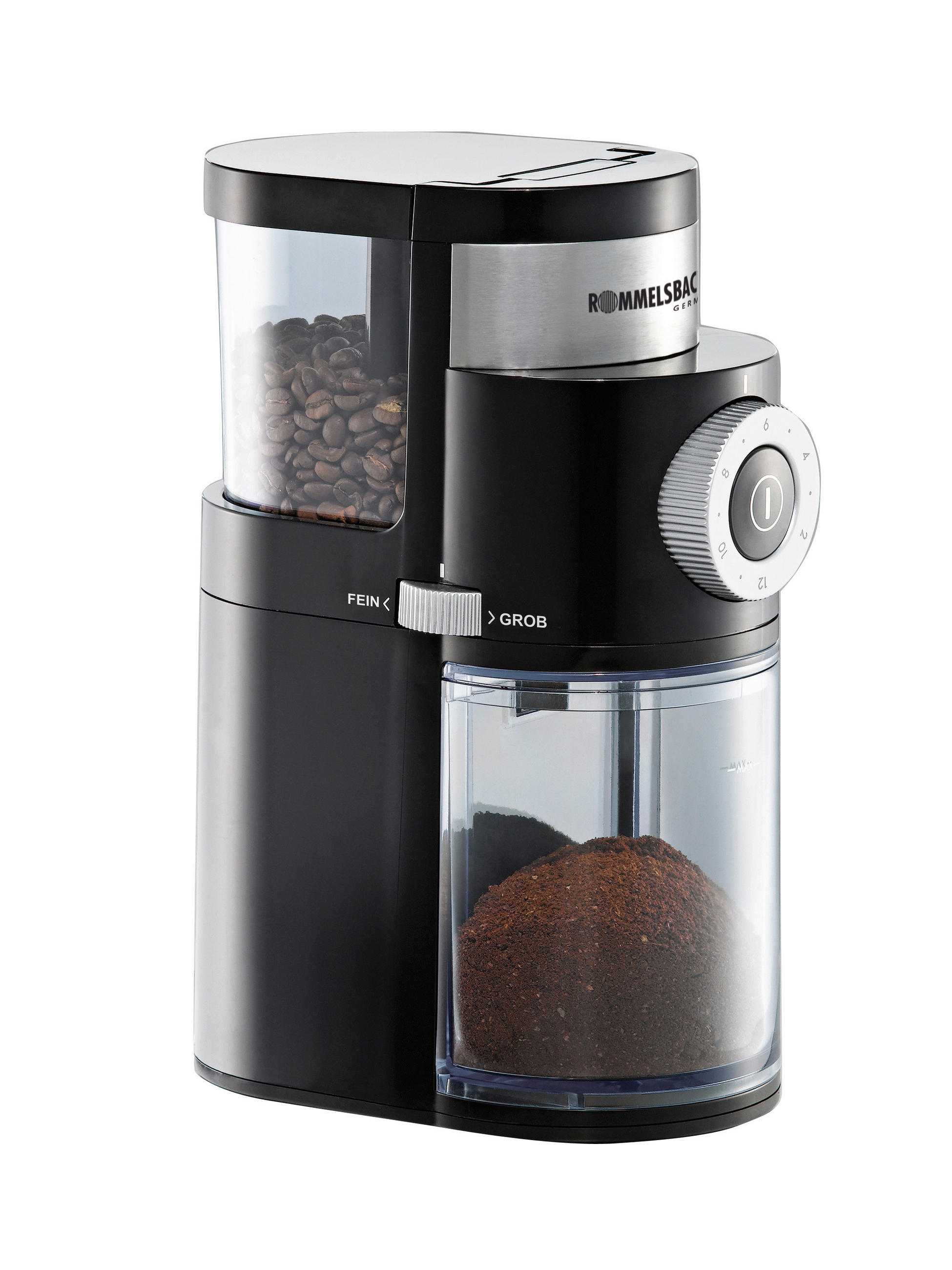 KAFFEEMÜHLE  - Schwarzchrom, Basics (11.2/26.5/18.5cm) - Rommelsbacher
