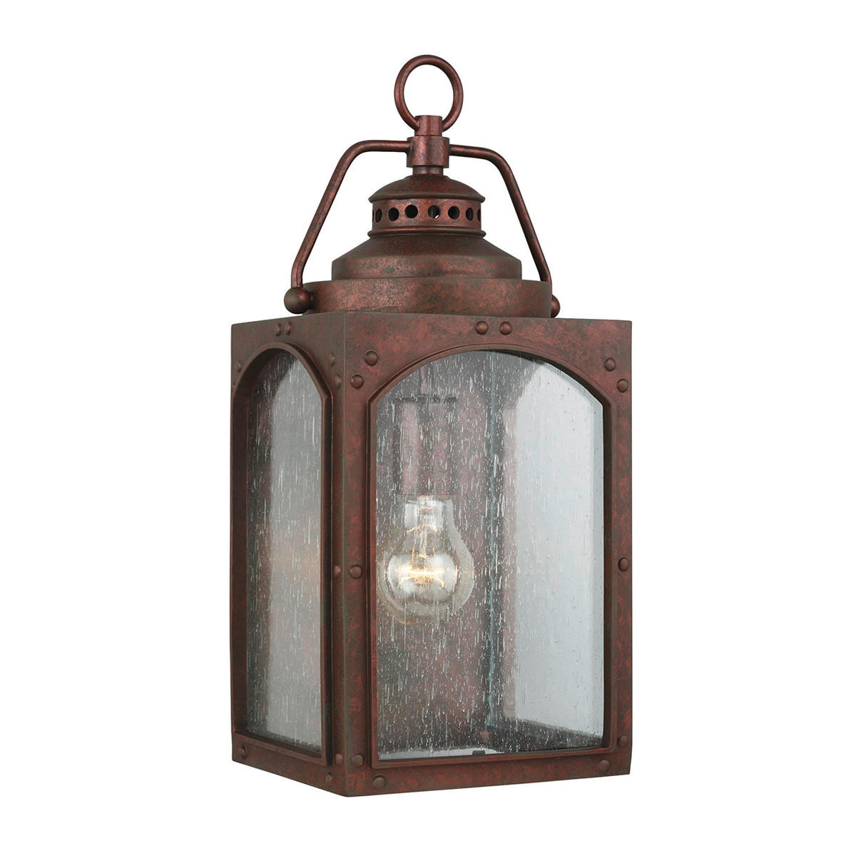 VÄGGLAMPA FÖR UTOMHUS - kopparfärgad, Klassisk, glas/plast (18,7/18,6/41,3cm) - Elstead Lighting