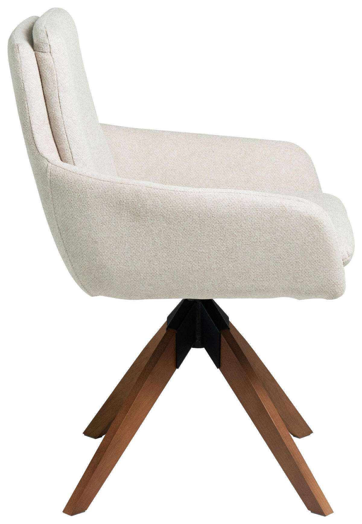 STOLICA S NASLONOM ZA RUKE  bež, boje oraha  drvo, metal, tekstil      - boje oraha/bež, Moderno, drvo/metal (59/91/64cm) - Livetastic
