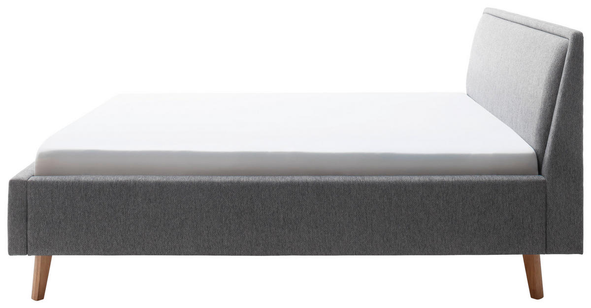 POLSTERBETT Grau 180/200 cm  - Eichefarben/Grau, MODERN, Holz/Textil (180/200cm) - Livetastic