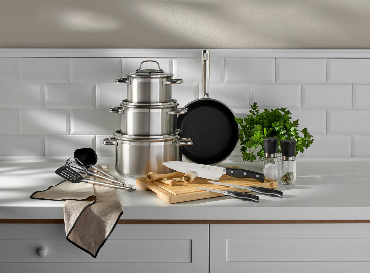 KOCHTOPFSET GOURMET-SET ELEGANCE 13-teilig  - Basics, Metall (37,8/29/59cm) - Rösle