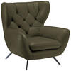 CHESTERFIELD-SESSEL Mikrofaser Olivgrün  - Schwarz/Olivgrün, Design, Textil/Metall (100/106/95cm) - Pure Home Lifestyle
