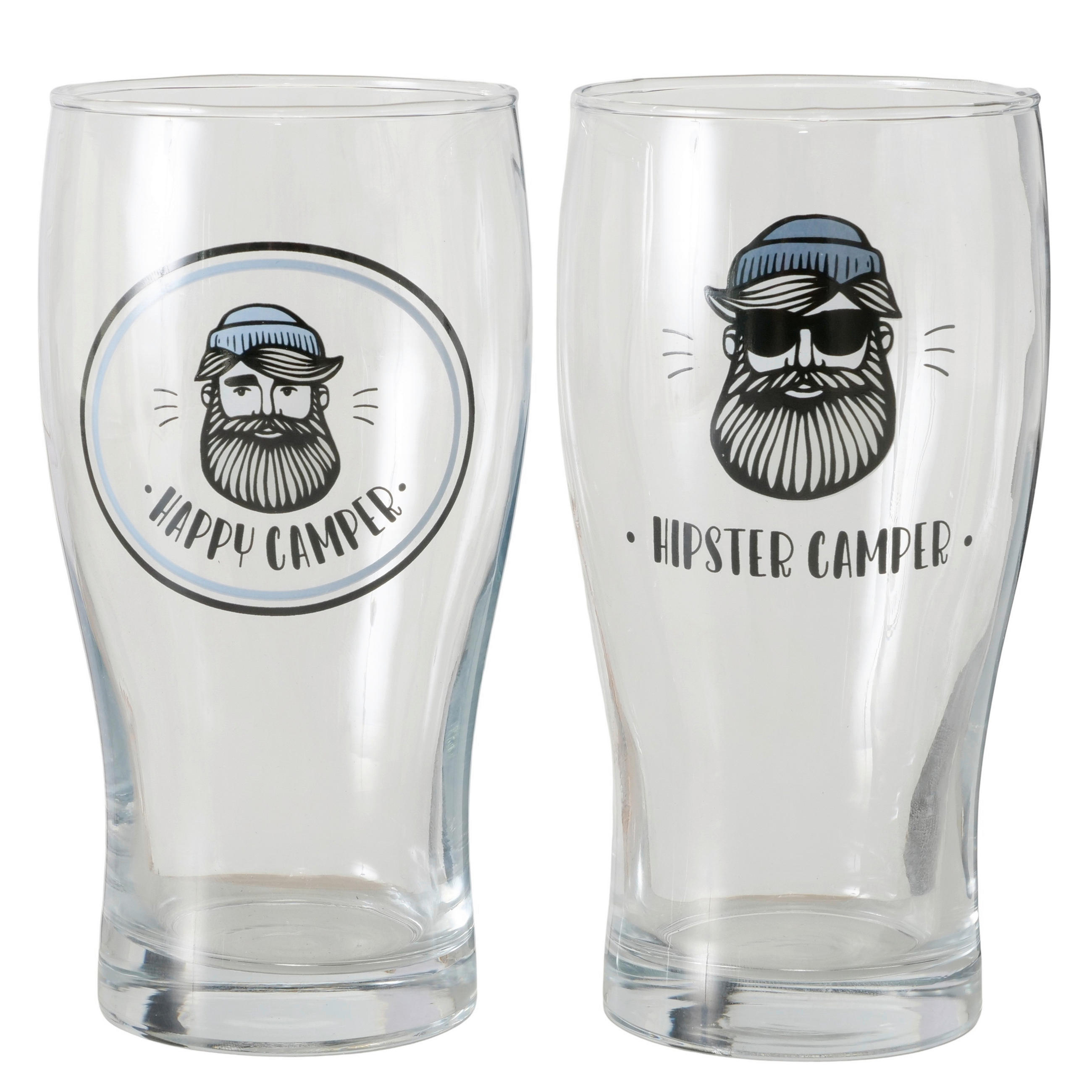 SKLENICE NA PIVO - černá/průhledné, Basics, sklo (8/8/16cm)