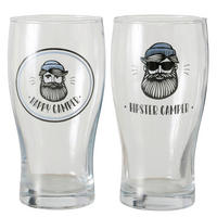 SKLENICE NA PIVO - černá/průhledné, Basics, sklo (8/8/16cm)