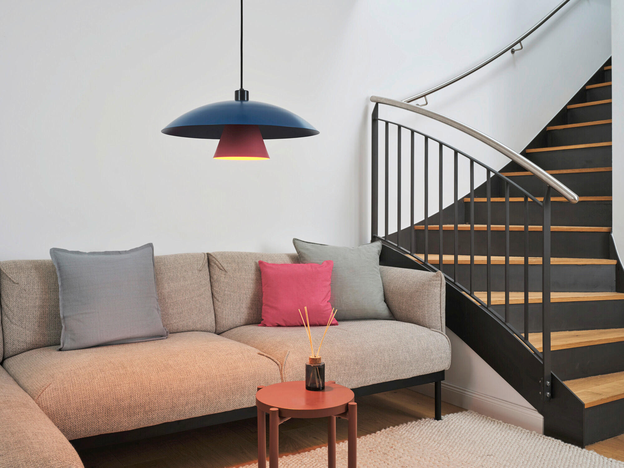 HÄNGELEUCHTE 186/50/125,5 cm  - Blau/Rosa, Basics, Metall (186/50/125,5cm) - Osram
