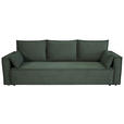 SCHLAFSOFA  mit Rücken echt, Armteil links, Armteil rechts Cord Dunkelgrün  - Dunkelgrün/Schwarz, Design, Textil (232/85/92cm) - Xora