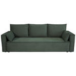 SCHLAFSOFA  mit Rücken echt, Armteil links, Armteil rechts Cord Dunkelgrün  - Dunkelgrün/Schwarz, Design, Textil (232/85/92cm) - Xora