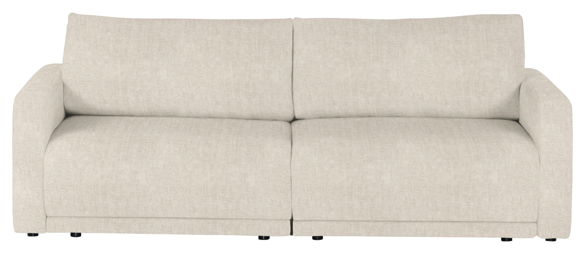 2,5-SITZER Velours Beige  - Beige/Schwarz, Design, Kunststoff/Textil (240/70/125cm) - Xora