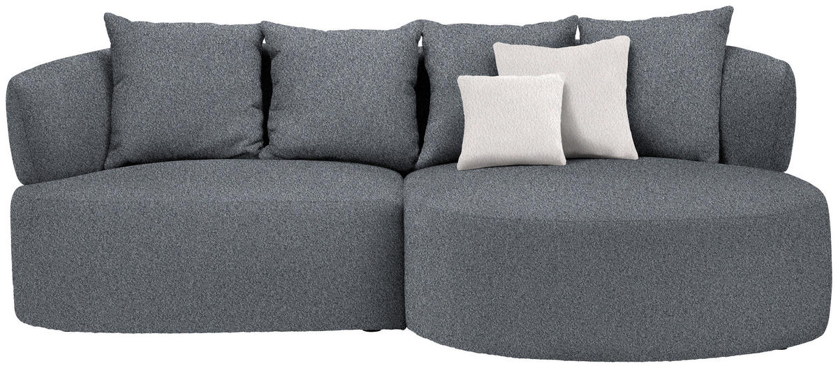 ECKSOFA in Bouclé Grau  235/166 cm  - Hellrosa/Schwarz, MODERN, Kunststoff/Textil (235/166cm) - Hom`in