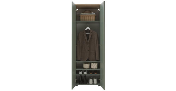 GARDEROBENSCHRANK  in 60,2/191,6/38 cm  - Eichefarben/Schwarz, Design, Holzwerkstoff/Kunststoff (60,2/191,6/38cm) - Voleo