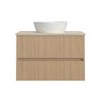 WASCHTISCHKOMBI 80 cm  - Sandfarben/Eichefarben, KONVENTIONELL, Keramik/Holzwerkstoff (80cm) - Xora