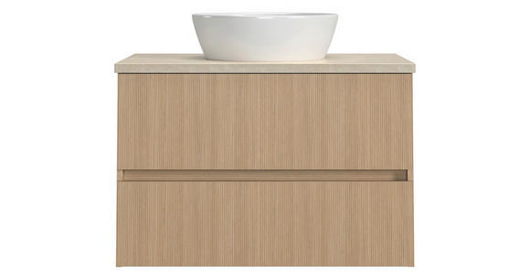 WASCHTISCHKOMBI 80 cm  - Sandfarben/Eichefarben, KONVENTIONELL, Keramik/Holzwerkstoff (80cm) - Xora