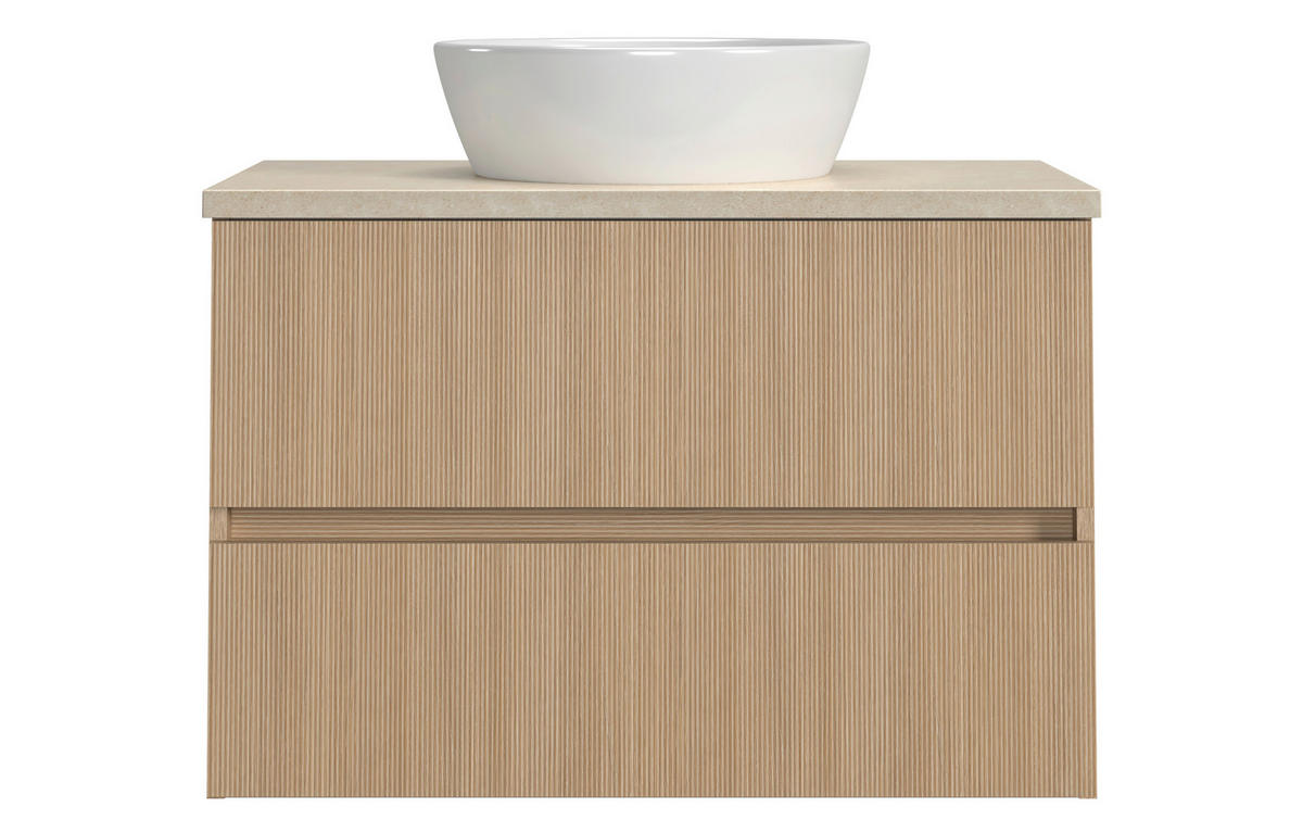 WASCHTISCHKOMBI 80 cm  - Sandfarben/Eichefarben, KONVENTIONELL, Keramik/Holzwerkstoff (80cm) - Xora