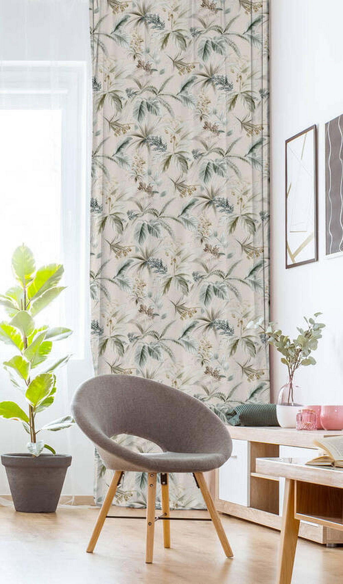VORHANGSTOFF per lfm blickdicht  - Hellgrün, KONVENTIONELL, Textil (140cm) - Esposa