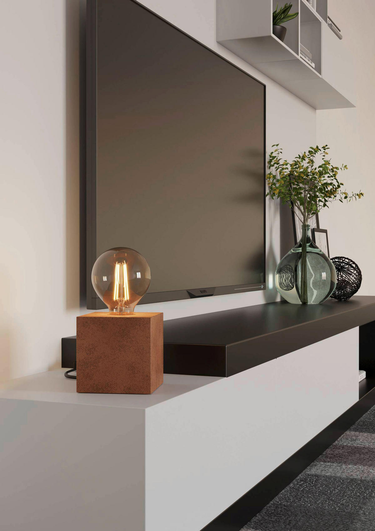 BORDSLAMPA Prestwick 10/10/10 cm   - rostfärgad, Design, metall (10/10/10cm) - Eglo