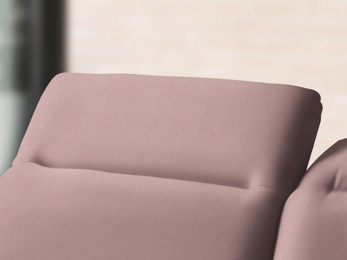 ECKSOFA in Flachgewebe Hellrosa  - Hellrosa/Schwarz, Design, Textil/Metall (180/289cm) - Stylife