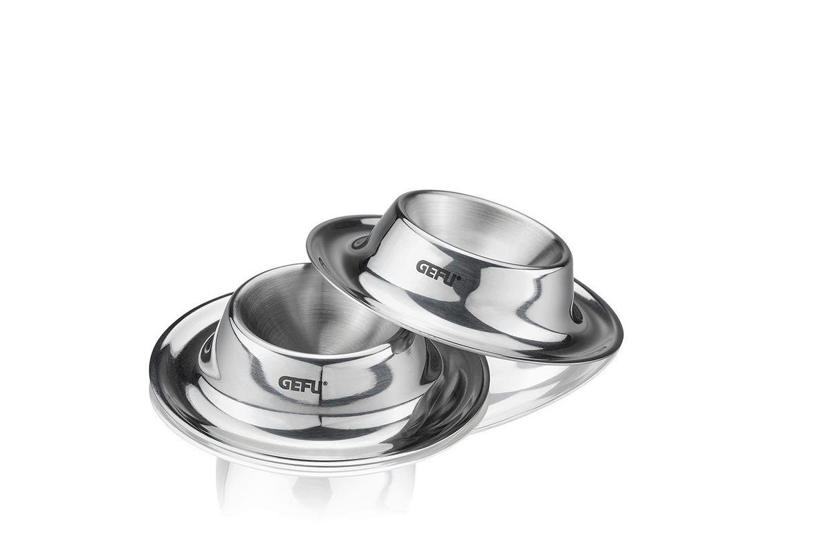 EIERBECHER Metall 2-teilig  - Edelstahlfarben, KONVENTIONELL, Metall (8,6/2cm) - Gefu