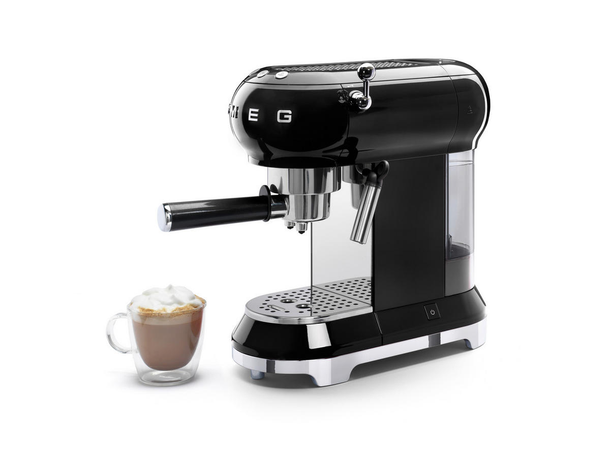 ESPRESSOMASCHINE  - Schwarz, Basics, Kunststoff/Metall (14,9/33/33cm) - SMEG