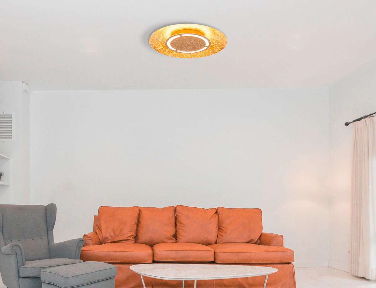 STROPNA LED-SVETILKA  Tabea //3000 K/230 V/ - zlate barve/bela, Basics, kovina/umetna masa (50/8,6cm)