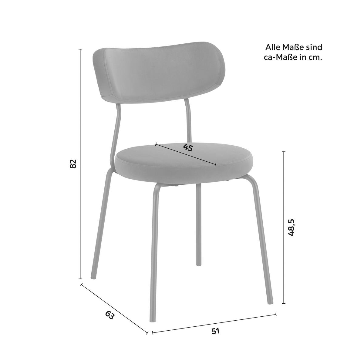 STUHL - Blau/Schwarz, MODERN, Holz/Textil (51/82/63cm) - Bessagi Home