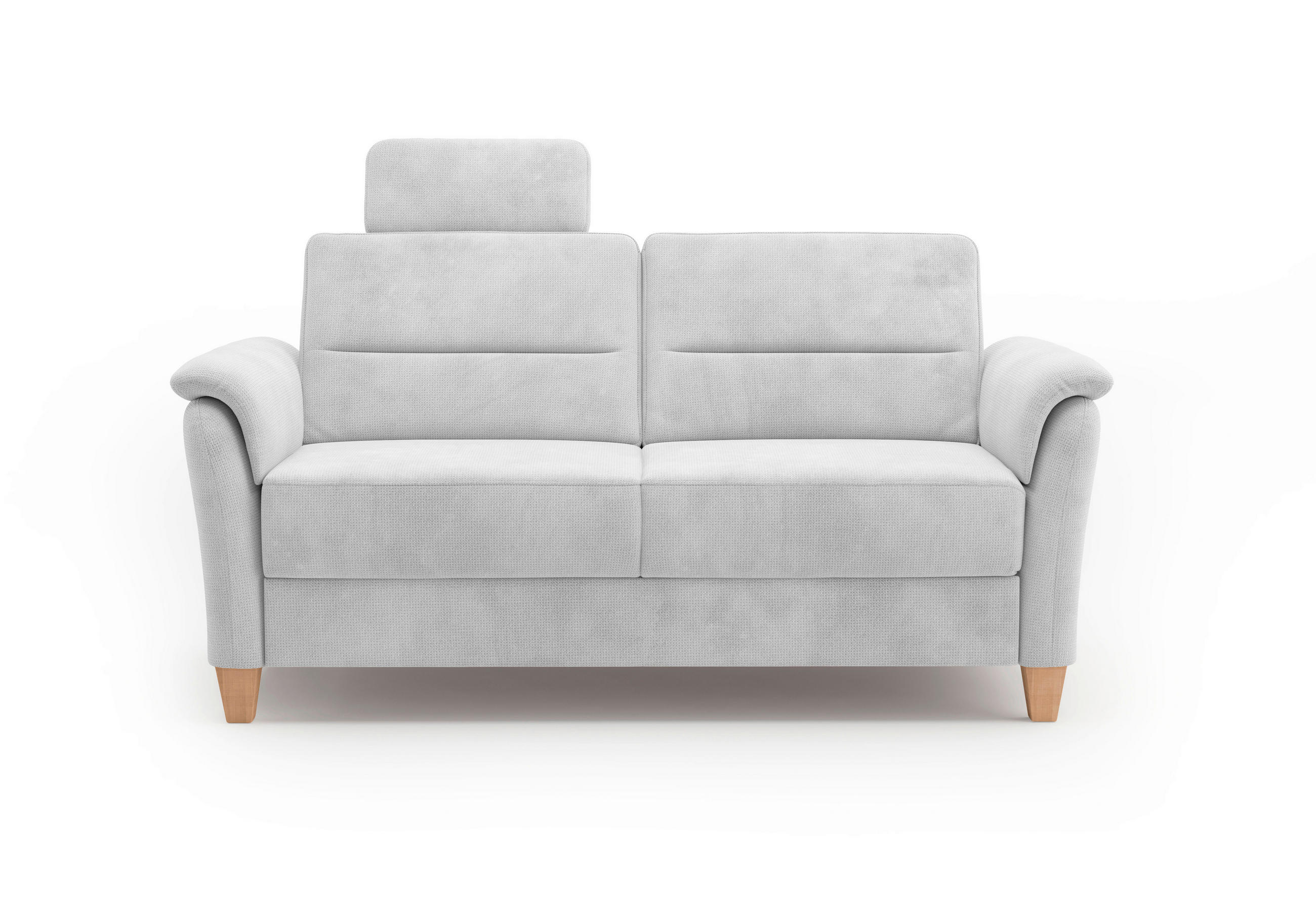 3-SITZER-SOFA in Flachgewebe Silberfarben  - Eichefarben/Silberfarben, KONVENTIONELL, Holz/Textil (179/89/89cm) - Sit & More