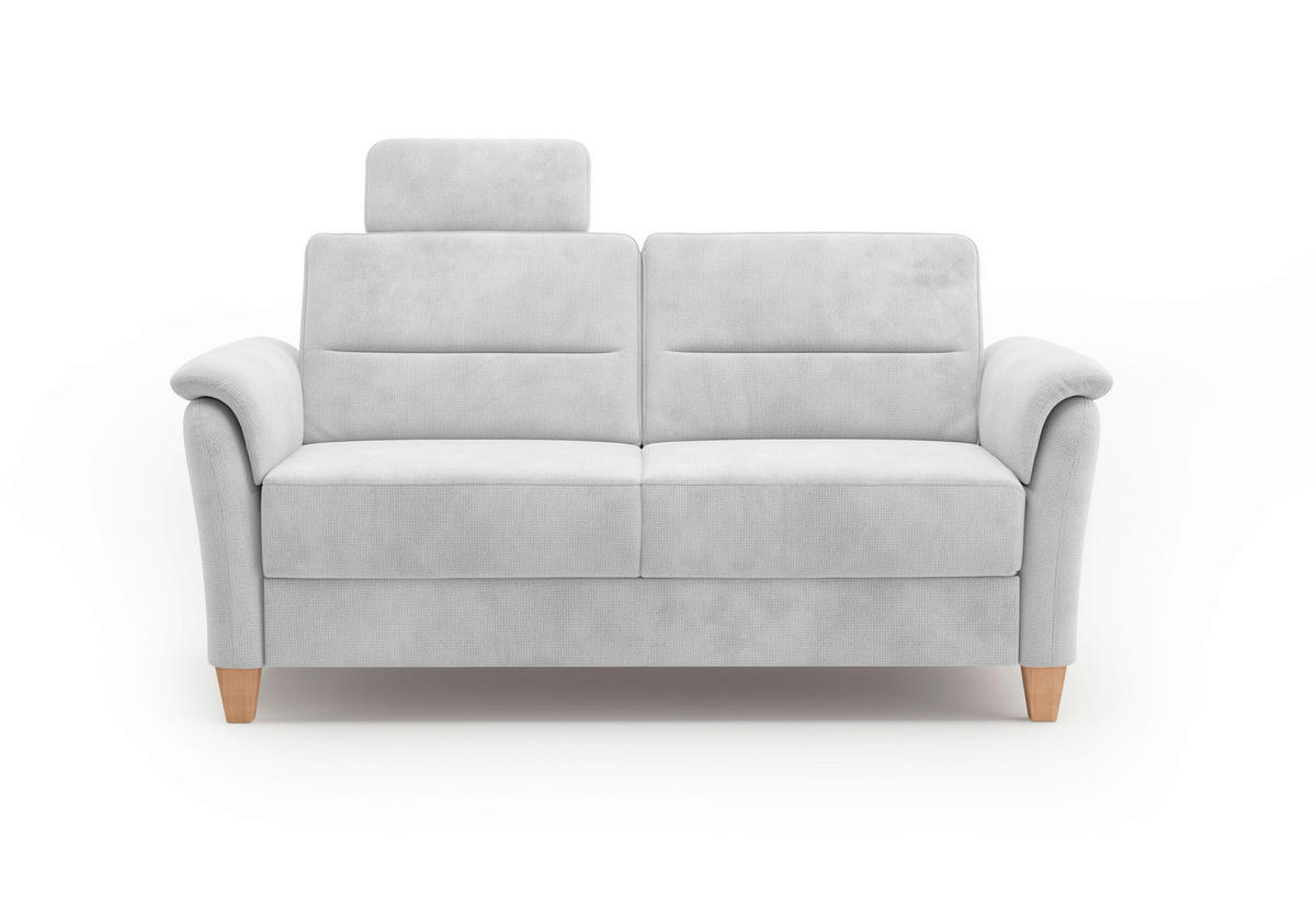 3-SITZER-SOFA in Flachgewebe Silberfarben  - Eichefarben/Silberfarben, KONVENTIONELL, Holz/Textil (179/89/89cm) - Sit & More