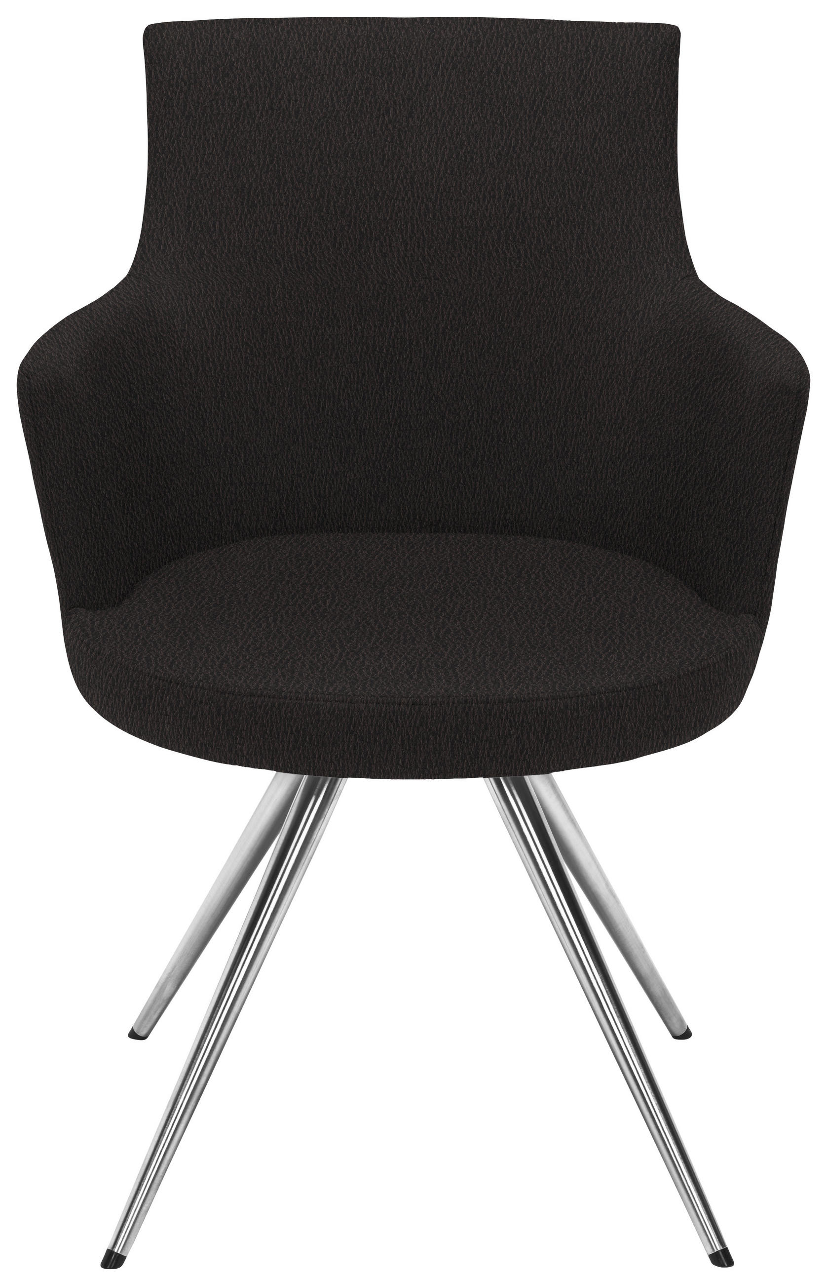 ARMLEHNSTUHL  in Stahl Lederlook, Mikrofaser  - Edelstahlfarben/Anthrazit, Design, Textil/Metall (60/87/62cm) - Venjakob