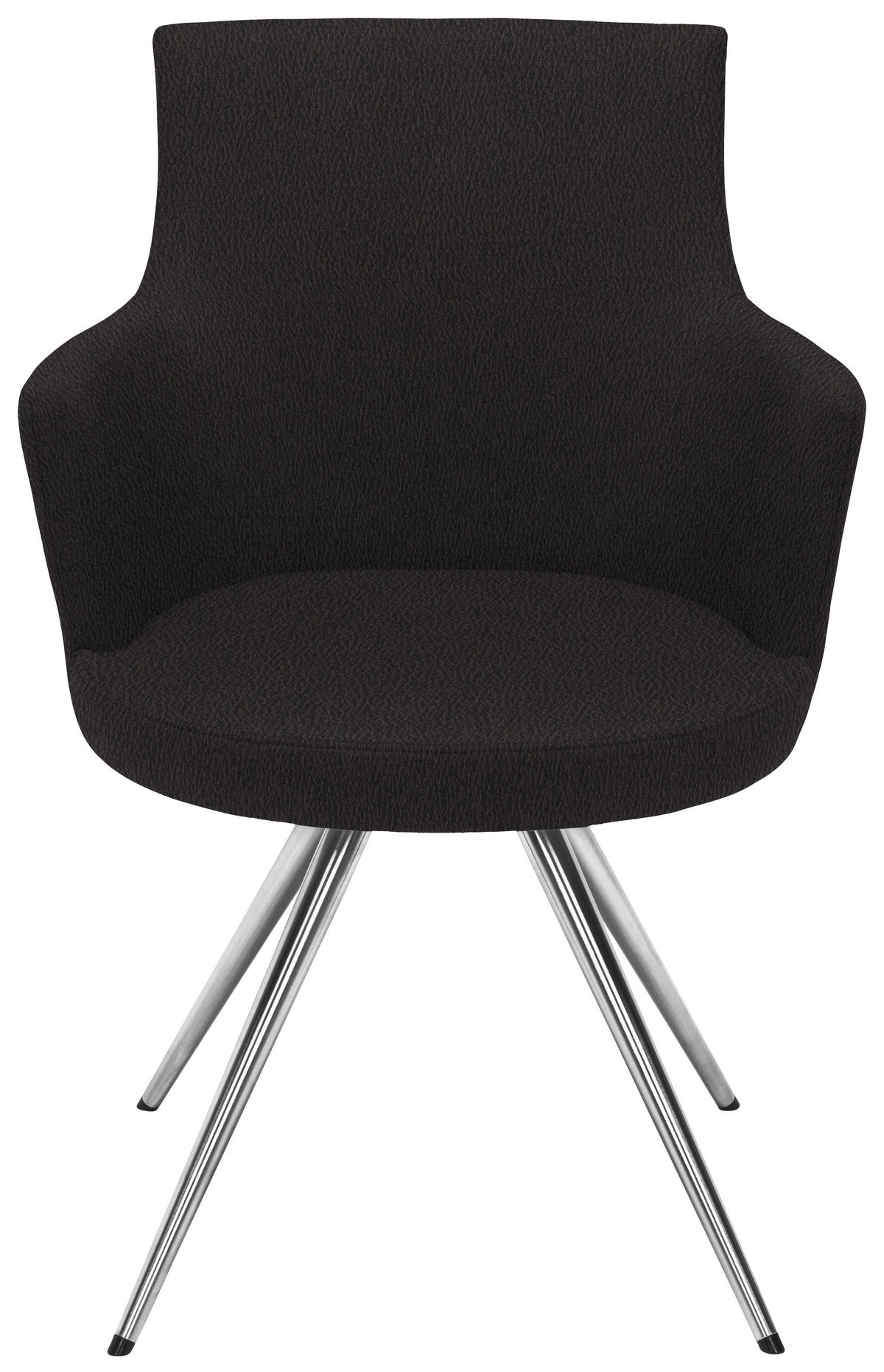 ARMLEHNSTUHL  in Stahl Lederlook, Mikrofaser  - Edelstahlfarben/Anthrazit, Design, Textil/Metall (60/87/62cm) - Venjakob