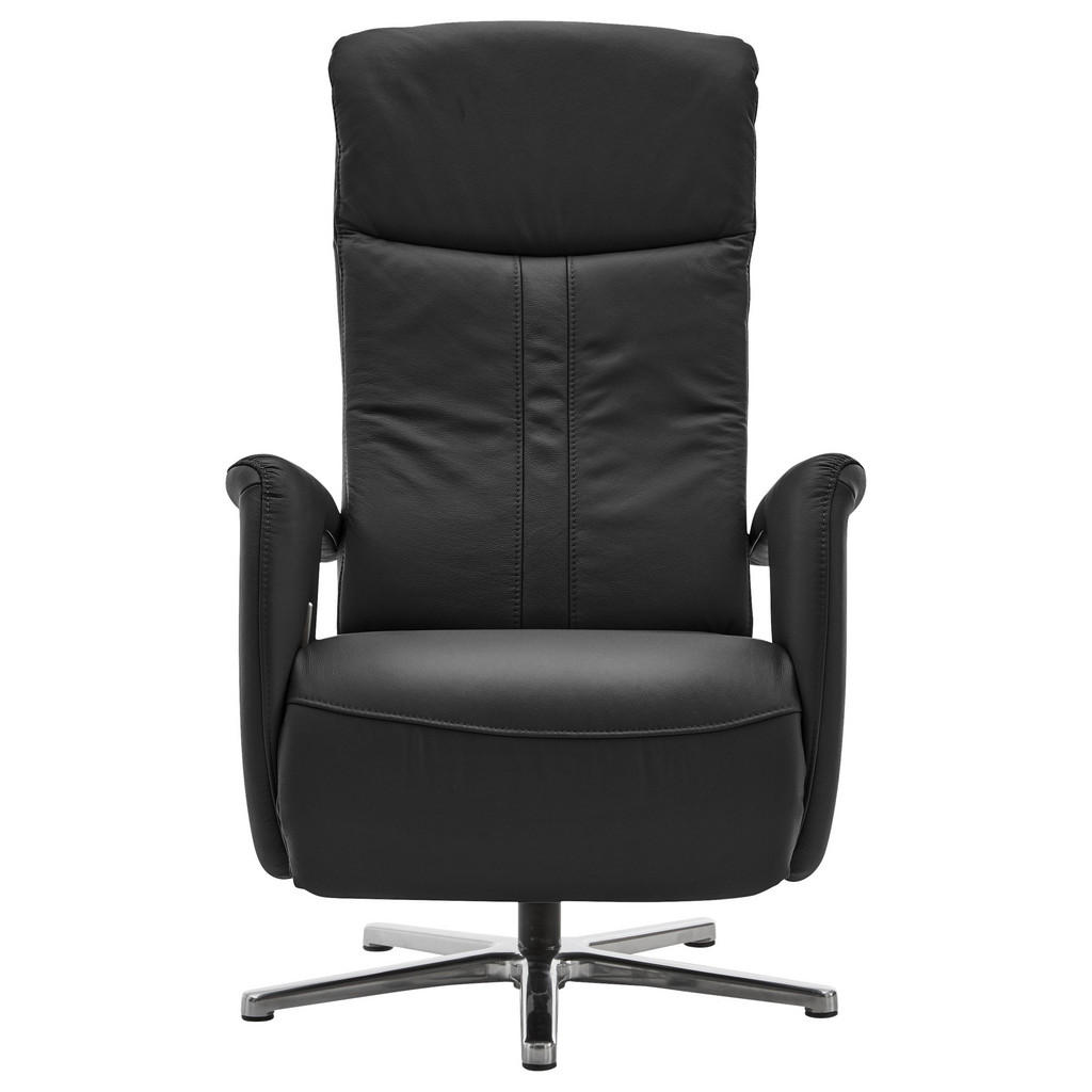 Thumbnail - Beldomo Speed Relaxsessel, Schwarz, Leder, Echtleder, Rindleder, Uni, 71x110x83 cm, Goldenes M, Fußauswahl, Lederauswahl...