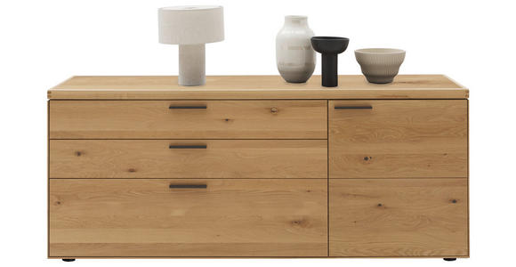 KOMMODE in 181,9/74,5/45,2 cm - Wildeiche/Schwarz, Design, Holz/Metall (181,9/74,5/45,2cm) - Valnatura