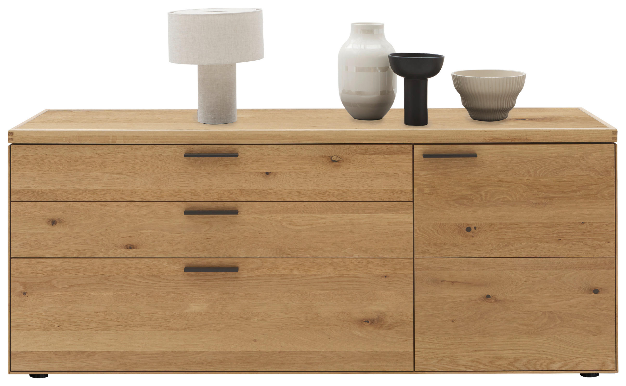 KOMMODE 181,9/74,5/45,2 cm  in Wildeiche  - Wildeiche/Schwarz, Design, Holz/Metall (181,9/74,5/45,2cm) - Valnatura