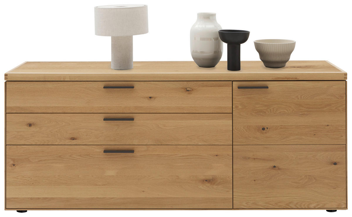 KOMMODE 181,9/74,5/45,2 cm  in Wildeiche  - Wildeiche/Schwarz, Design, Holz/Metall (181,9/74,5/45,2cm) - Valnatura