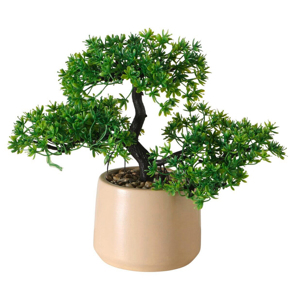 UKRASNA BILJKA - zelena/bež, Osnovno, kamen/plastika (25/14/25cm) - Boltze Home