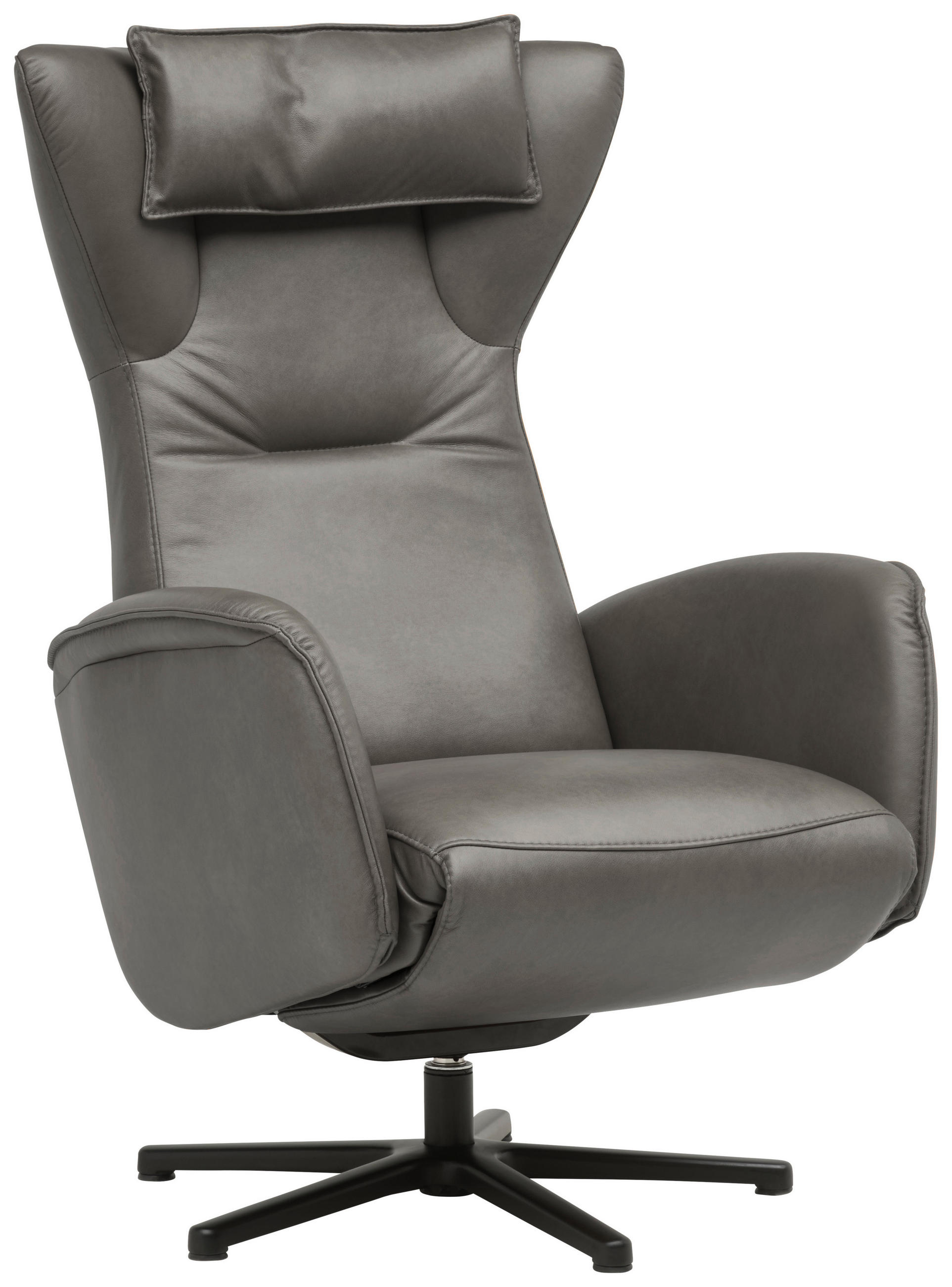 RELAXSESSEL 75/106/86 cm  in Leder Taupe  - Taupe/Schwarz, Design, Leder/Metall (75/106/86cm) - Valdera