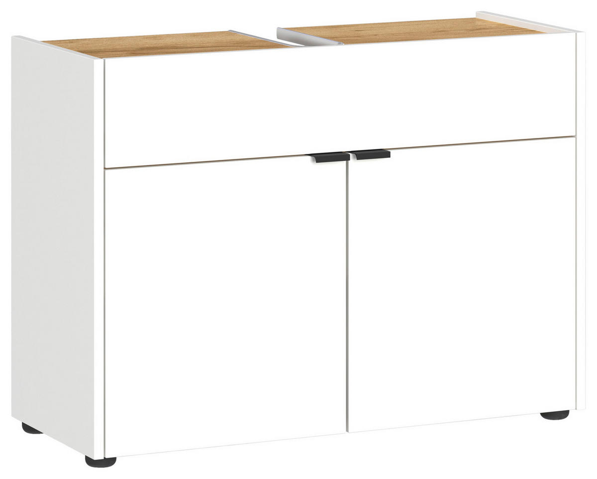 WASCHBECKENUNTERSCHRANK 80/60/34 cm  - Eichefarben/Schwarz, MODERN, Holzwerkstoff/Kunststoff (80/60/34cm) - Germania