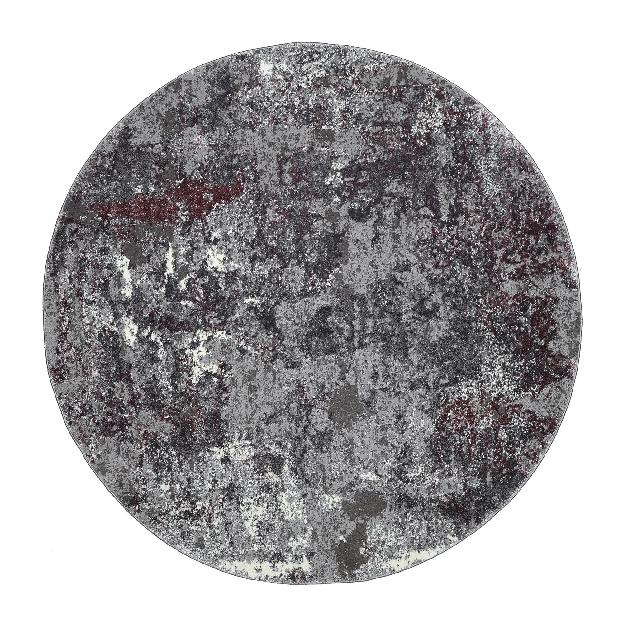 Webteppich Aubergine/Beige Timeline Quantum Rund Ø 160 cm Aubergine, Beige  