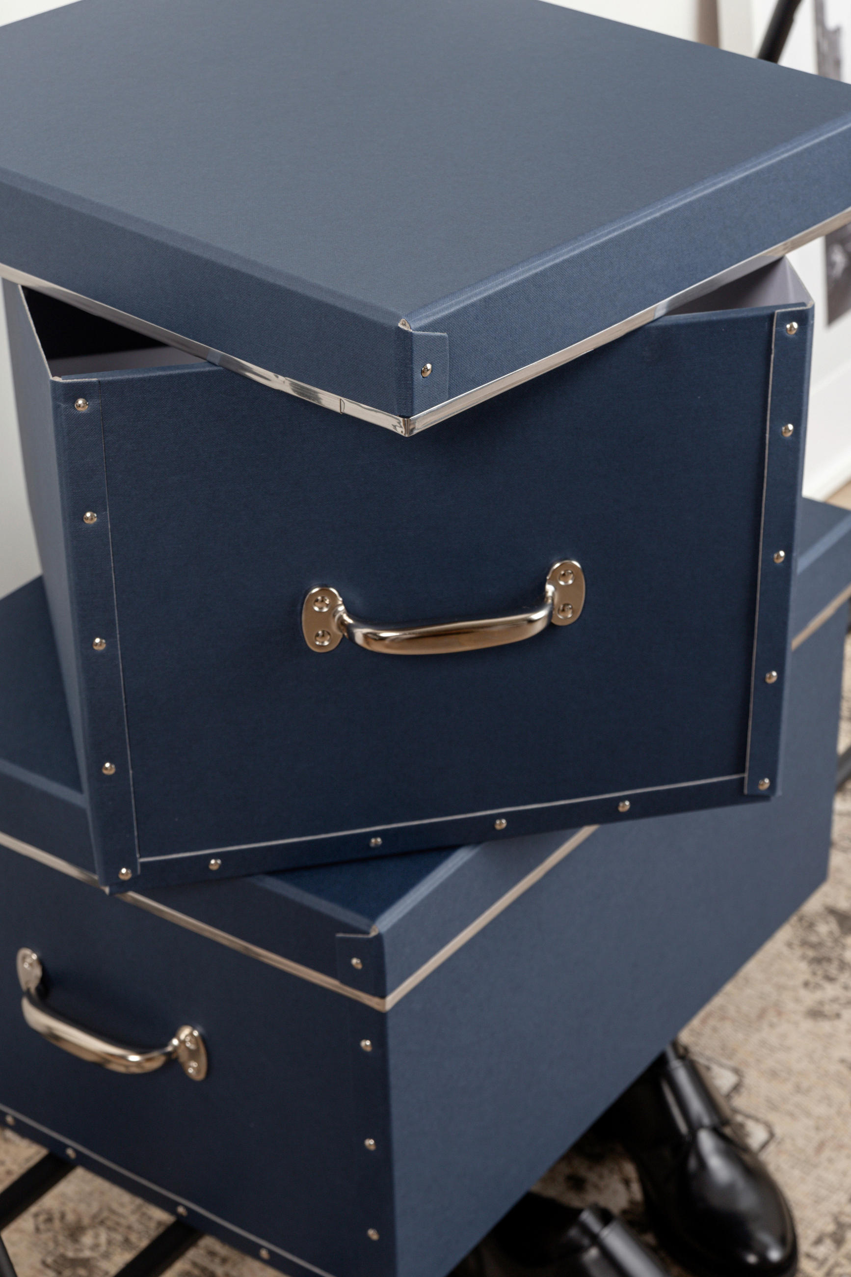 AUFBEWAHRUNGSBOX    51/38/28.5 cm  - Dunkelblau, Basics, Karton/Papier (51/38/28.5cm)