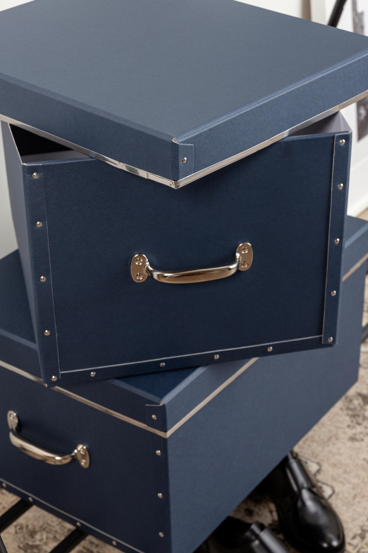 AUFBEWAHRUNGSBOX    43/36.5/28.5 cm  - Dunkelblau, Basics, Karton/Papier (43/36.5/28.5cm)