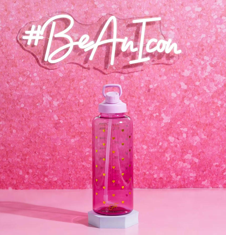 VATTENFLASKA Paris Hilton  - ljusrosa, Basics, plast (1,8l) - Paris Hilton