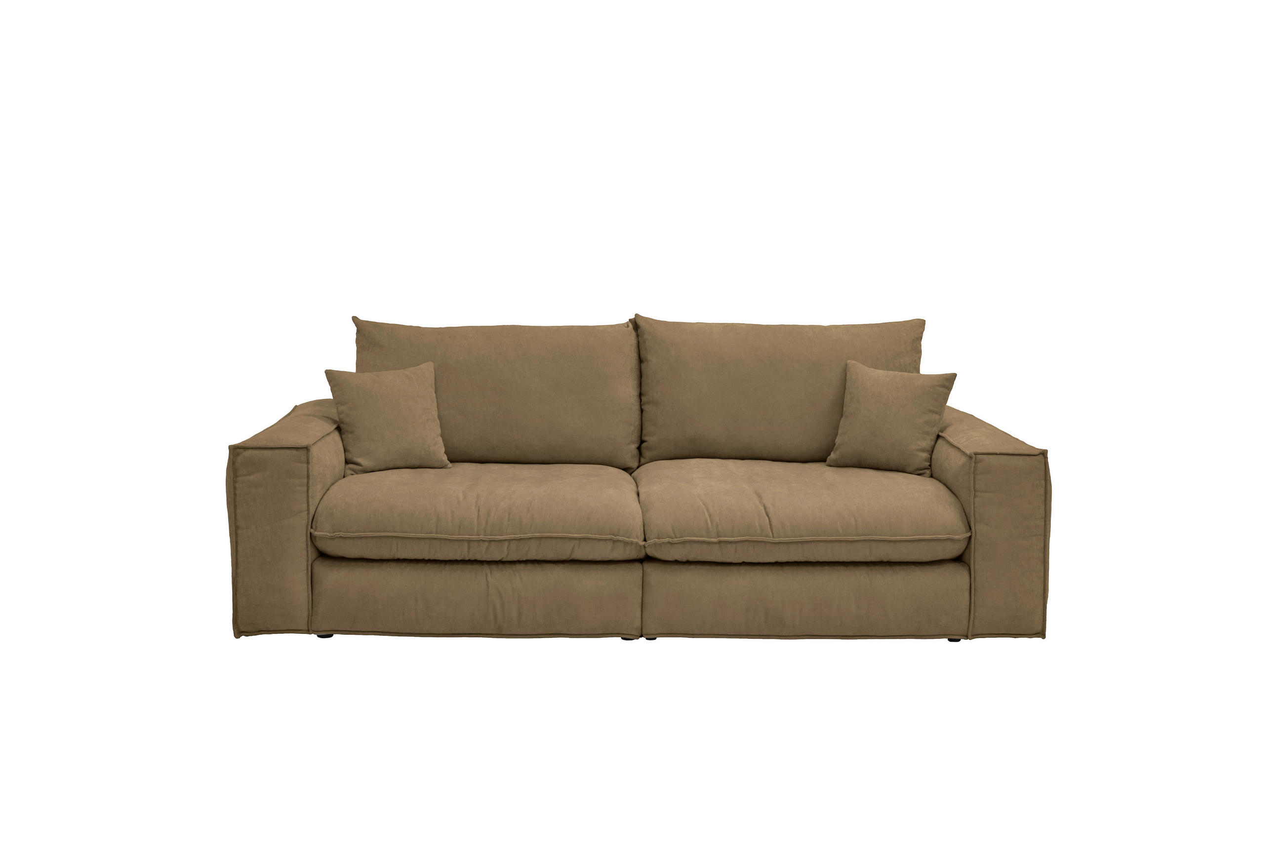 BIGSOFA Chenille Taupe  - Taupe/Schwarz, MODERN, Kunststoff/Textil (255/76/117cm) - Milino