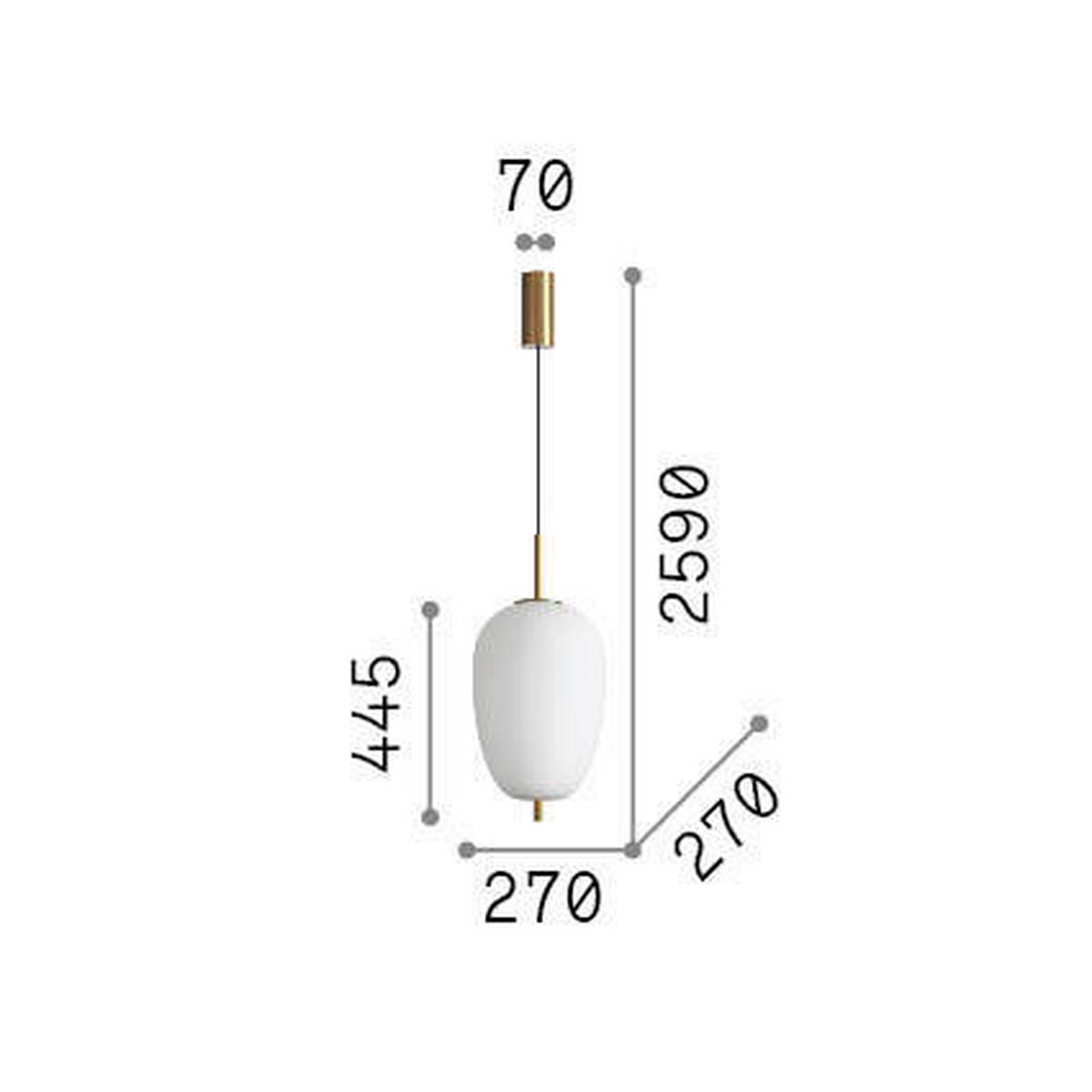 LED-HÄNGELEUCHTE 27/95 \ 259 cm   - Weiß, Basics, Glas (27/95 \ 259cm) - Ideal Lux