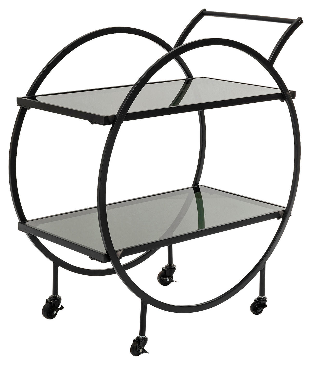 SERVIERWAGEN Schwarz  - Schwarz, Design, Glas/Metall (74/40/85cm) - Kare-Design