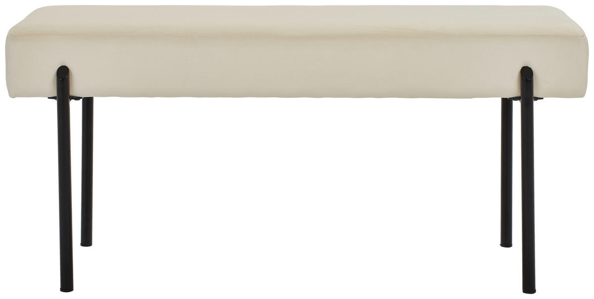 TABURETOVÁ LAVICE, 100/45/35 cm - bílá/černá, Moderní, kov/textil (100/45/35cm) - PBJ