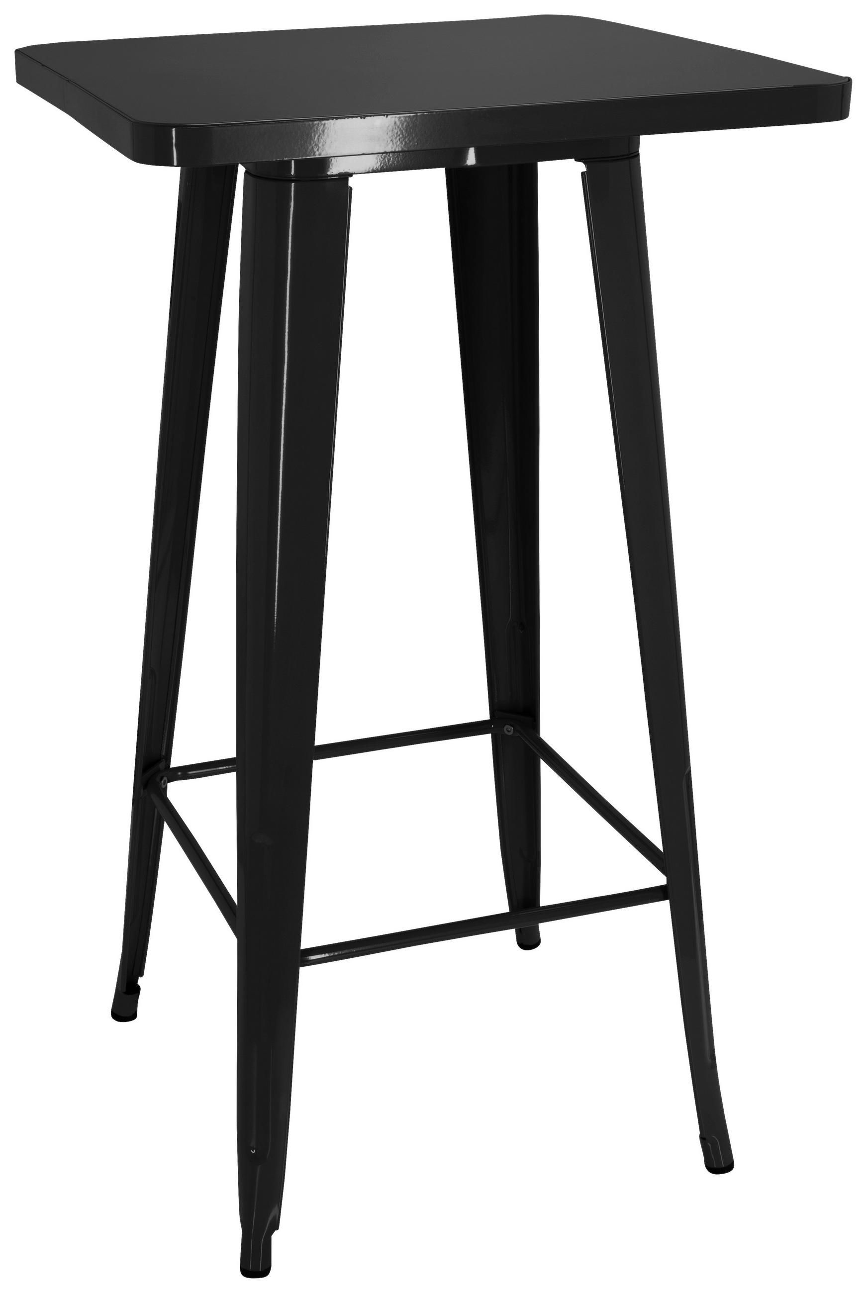 BARTISCH quadratisch Schwarz  - Schwarz, Basics, Metall (60/60/103,5cm) - MID.YOU