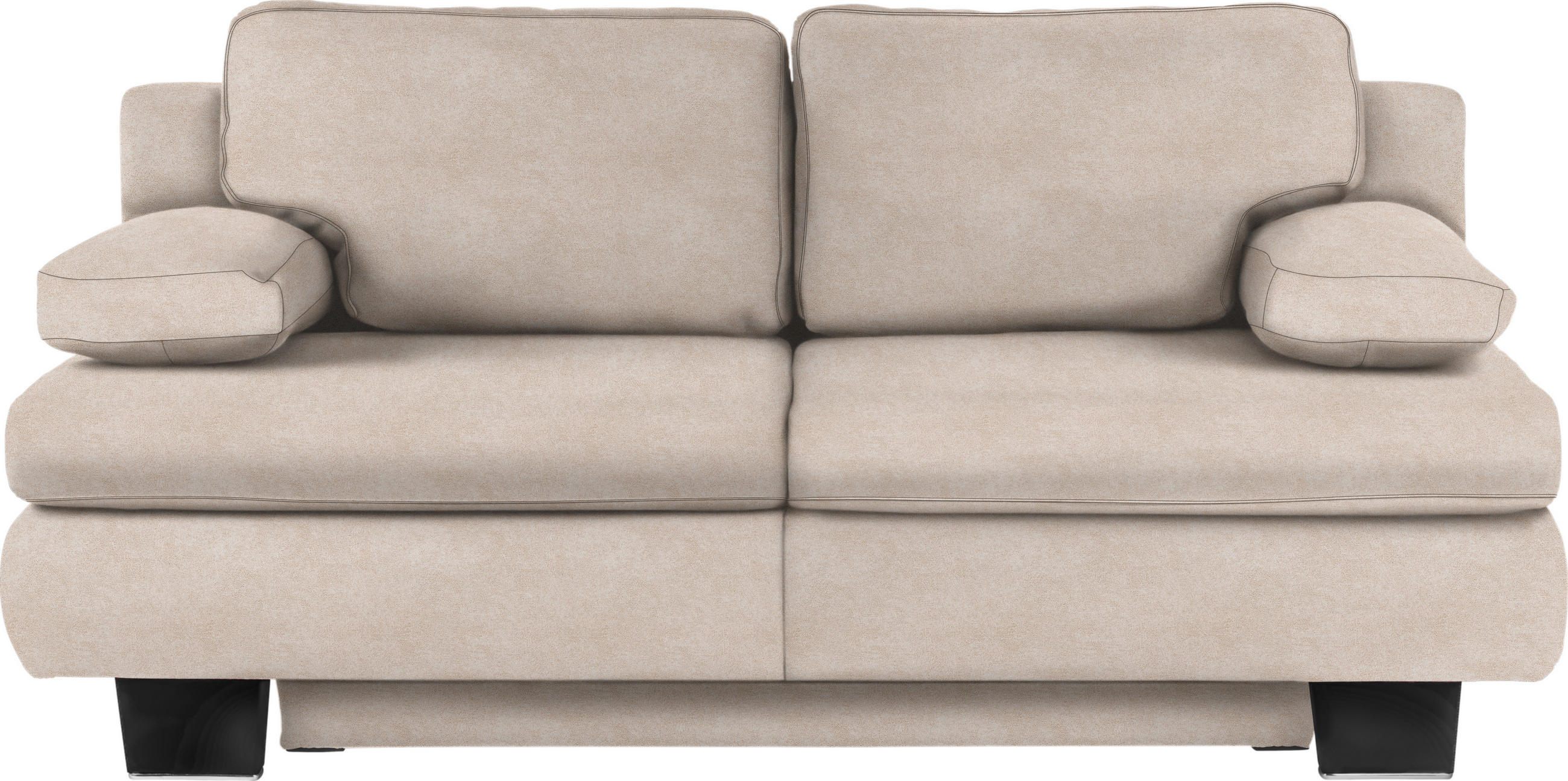 SCHLAFSOFA Macy  mit Fußauswahl, Stoffauswahl, Schlafen auf Sitzhöhe, Rücken echt Flachgewebe Champagner  - Wengefarben/Champagner, KONVENTIONELL, Holz/Textil (203/94/100cm) - Novel