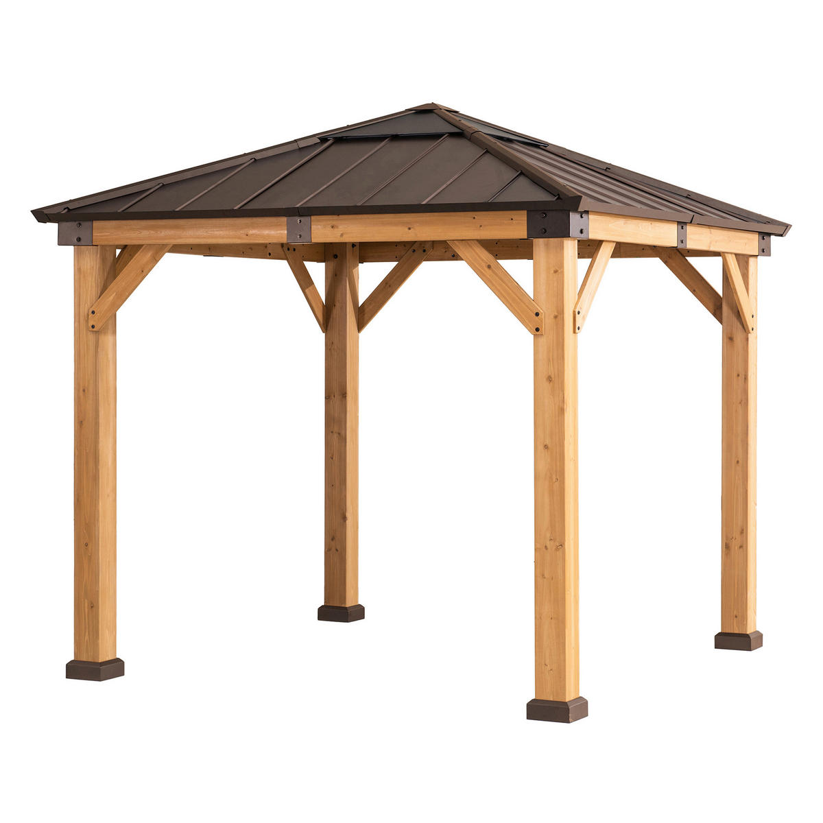 PAVILLON 273/274/273 cm  - Naturfarben/Braun, Basics, Holz/Kunststoff (273/274/273cm) - Modante