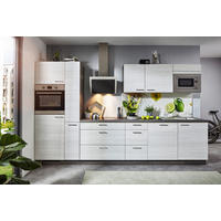 KUHINJSKI BLOK BREZ APARATOV - barve nerjavečega jekla/barve hrasta, Konvencionalno, kovina/leseni material (345cm) - Welnova