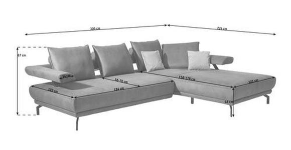 ECKSOFA in Echtleder Gelb  - Gelb/Schwarz, Design, Leder/Metall (305/224cm) - Dieter Knoll