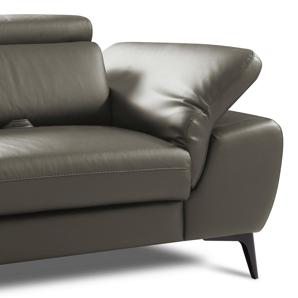 ECKSOFA  in Lederlook Echtleder Schlammfarben  220/274 cm  - Schlammfarben/Schwarz, Design, Leder/Textil (220/274cm) - Livetastic