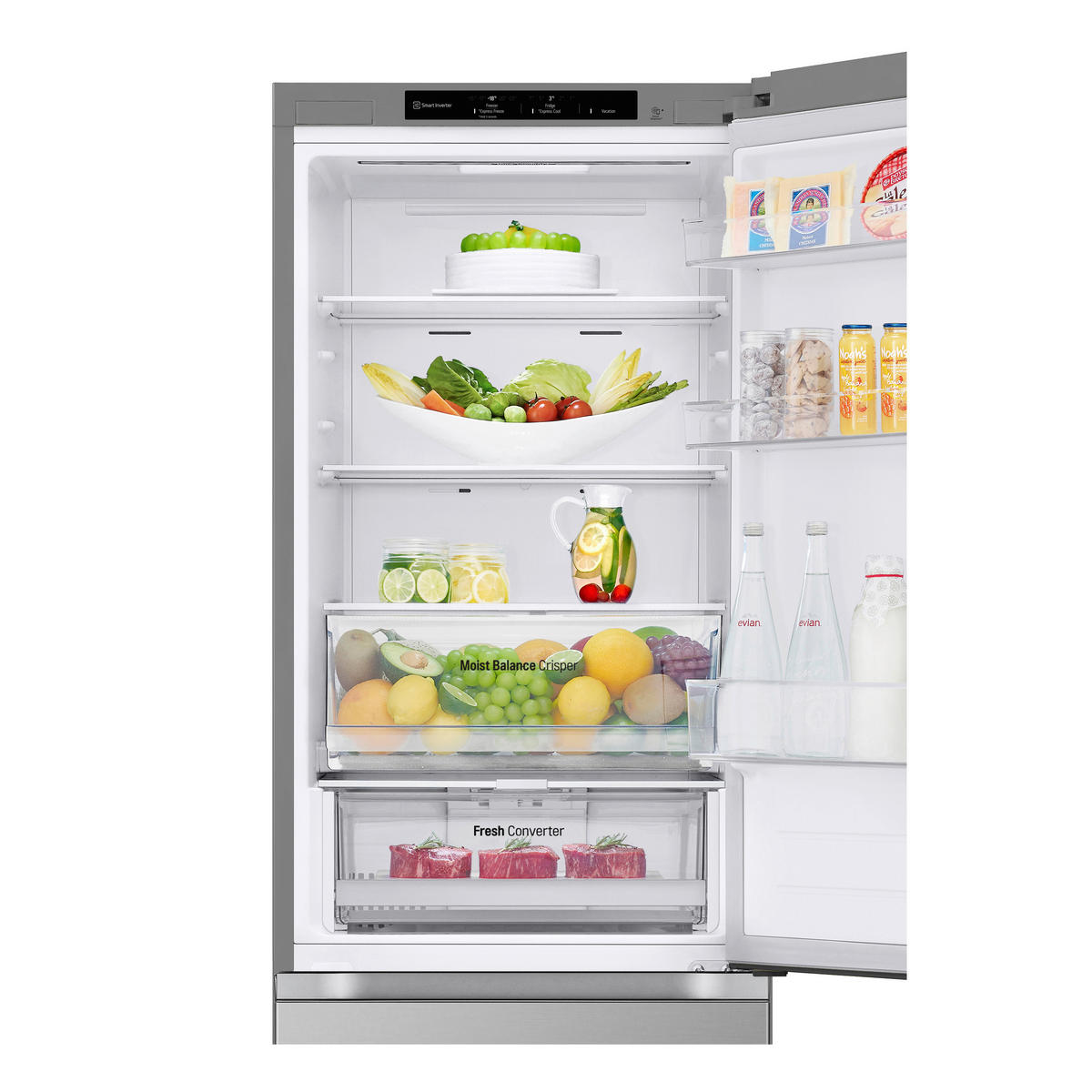 KÜHL-GEFRIER-KOMBINATION 59.5/186/67.5 cm GBV3100CPY  - Silberfarben, Trend, Glas/Kunststoff (59.5/186/67.5cm) - LG